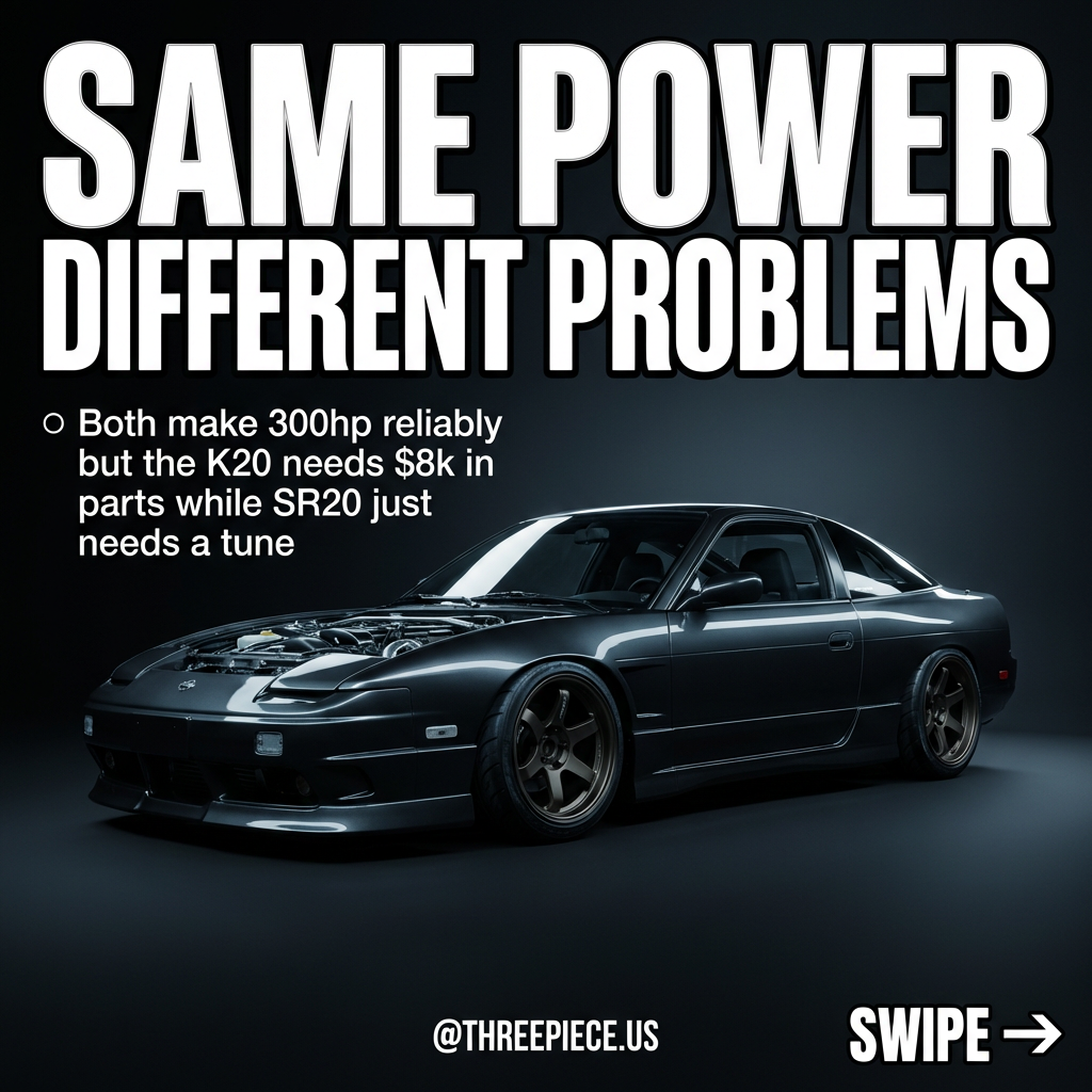 K20 engine swap in Nissan S13 240SX drift car comparison