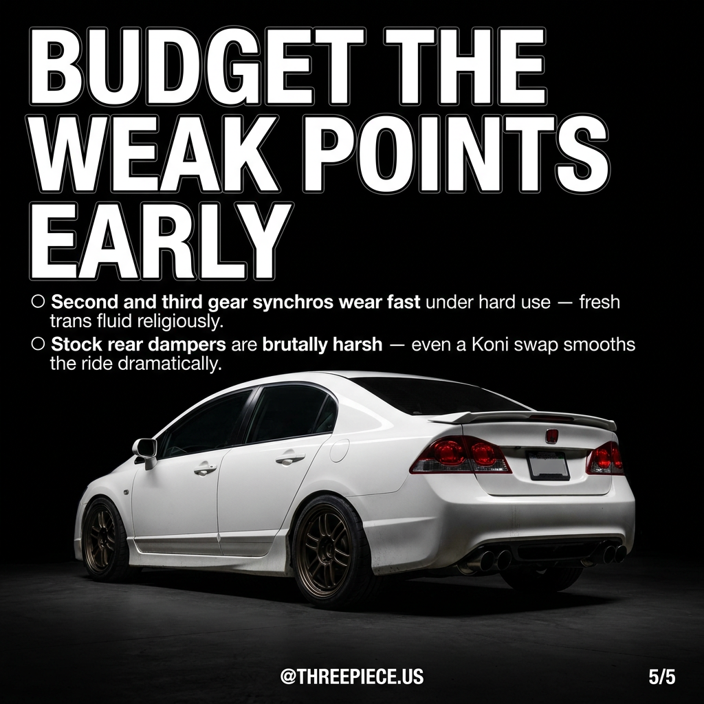 Honda Civic Type R FD2 known weak points including transmission synchros and rear dampers