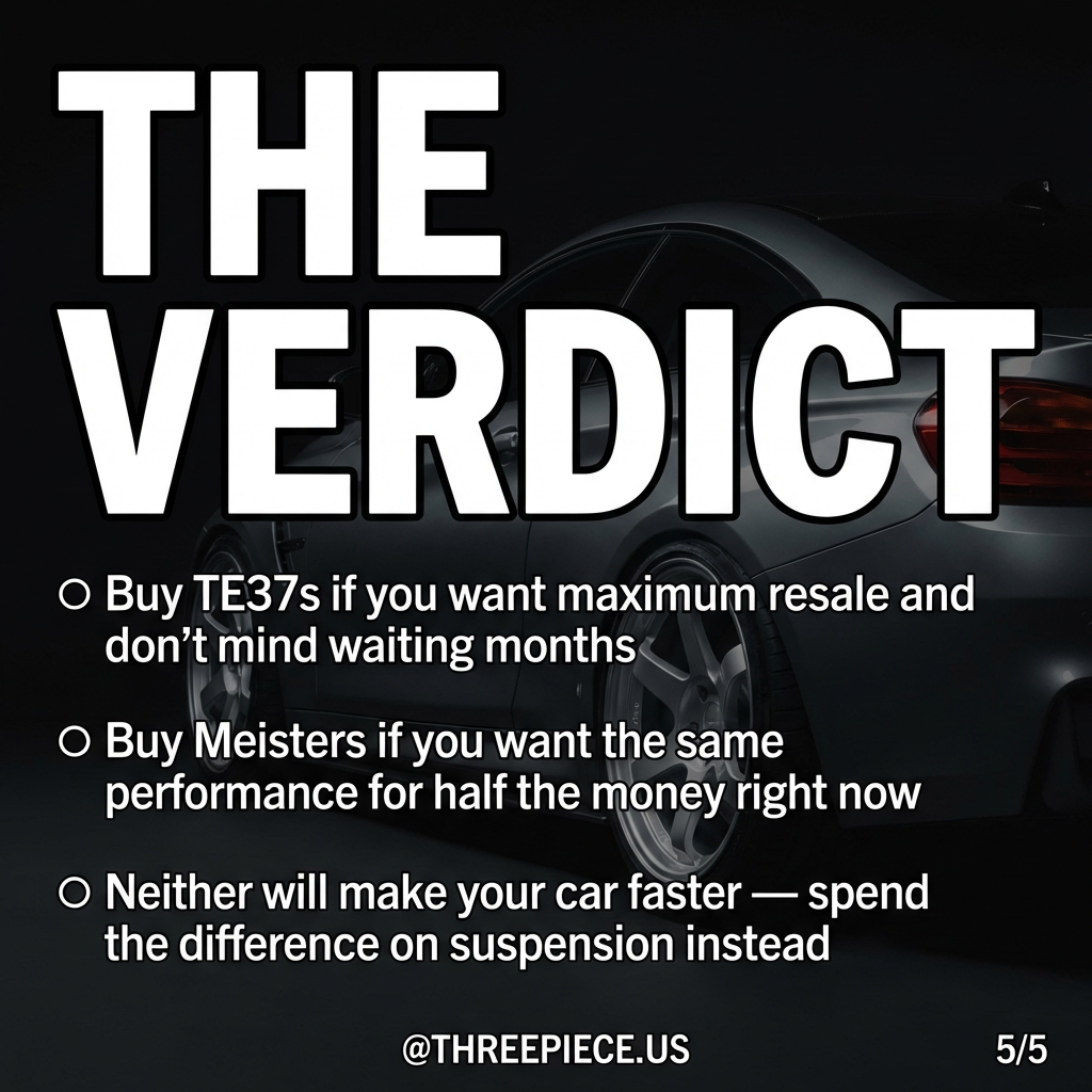 Final comparison between Volk TE37 and Work Meister wheels