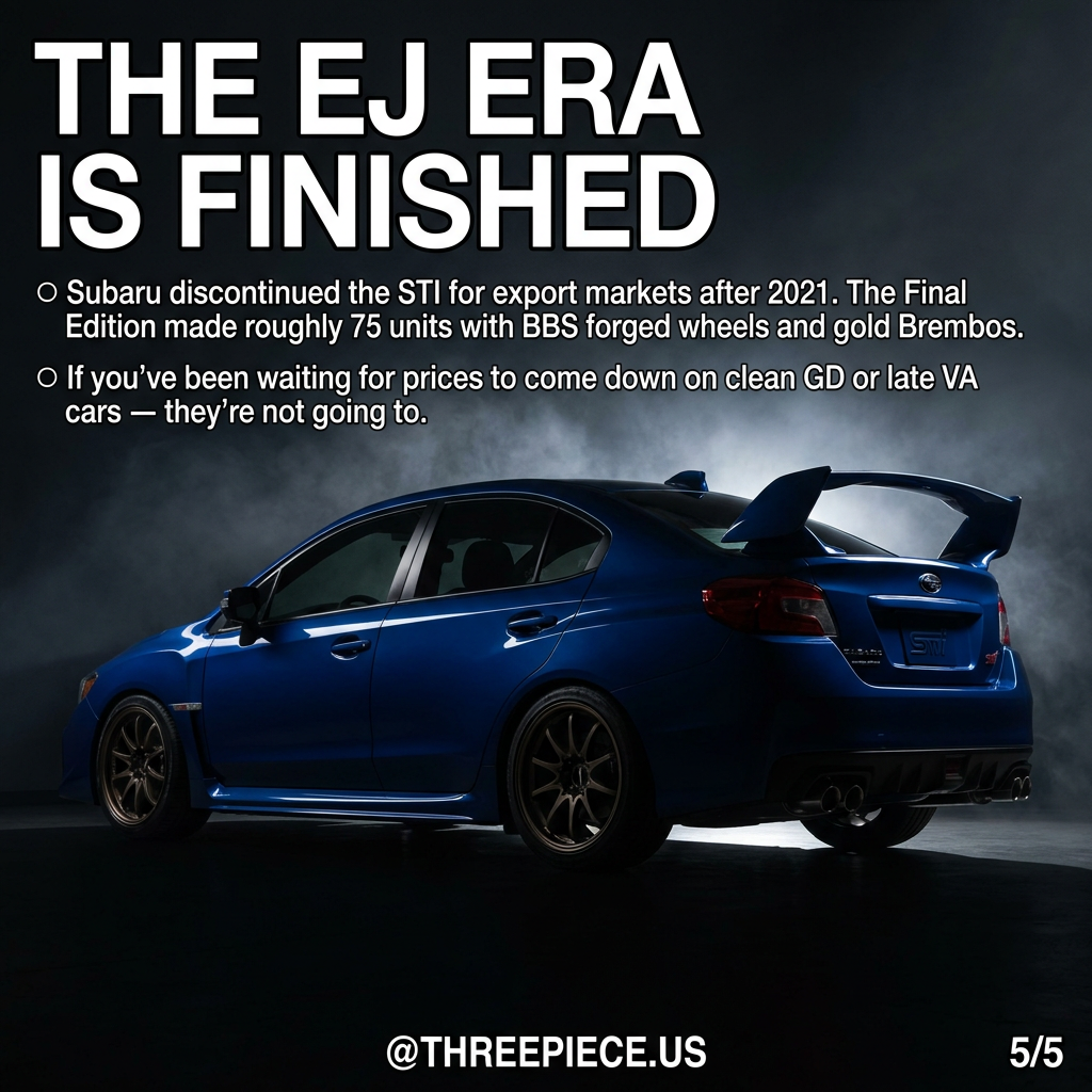 Subaru WRX STI EJ25 Final Edition BBS forged gold wheels