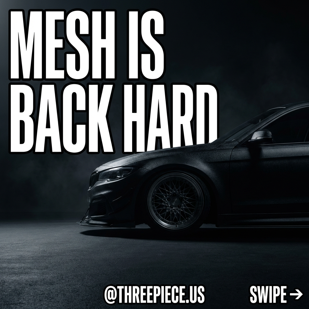 Classic mesh wheels on performance car build