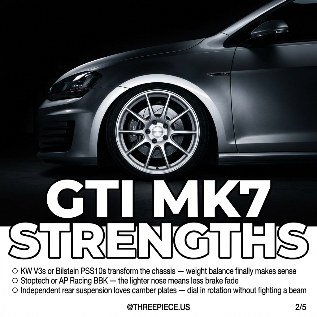 VW GTI Mk7 with KW V3 coilovers and big brake kit setup