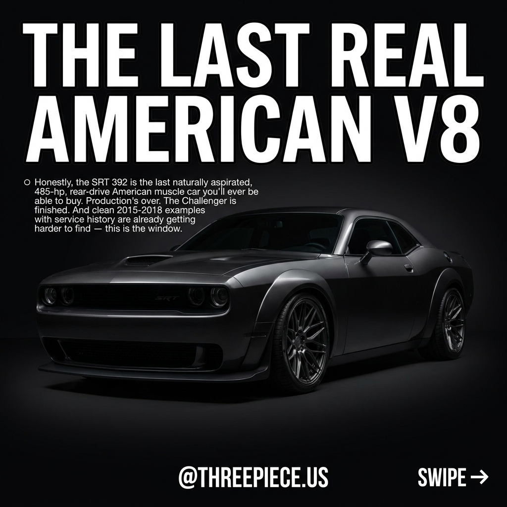 Dodge Challenger SRT 392 front three-quarter view with aftermarket wheels