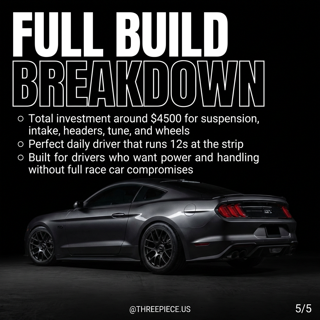 Complete S550 Mustang GT build with performance modifications and Apex wheels