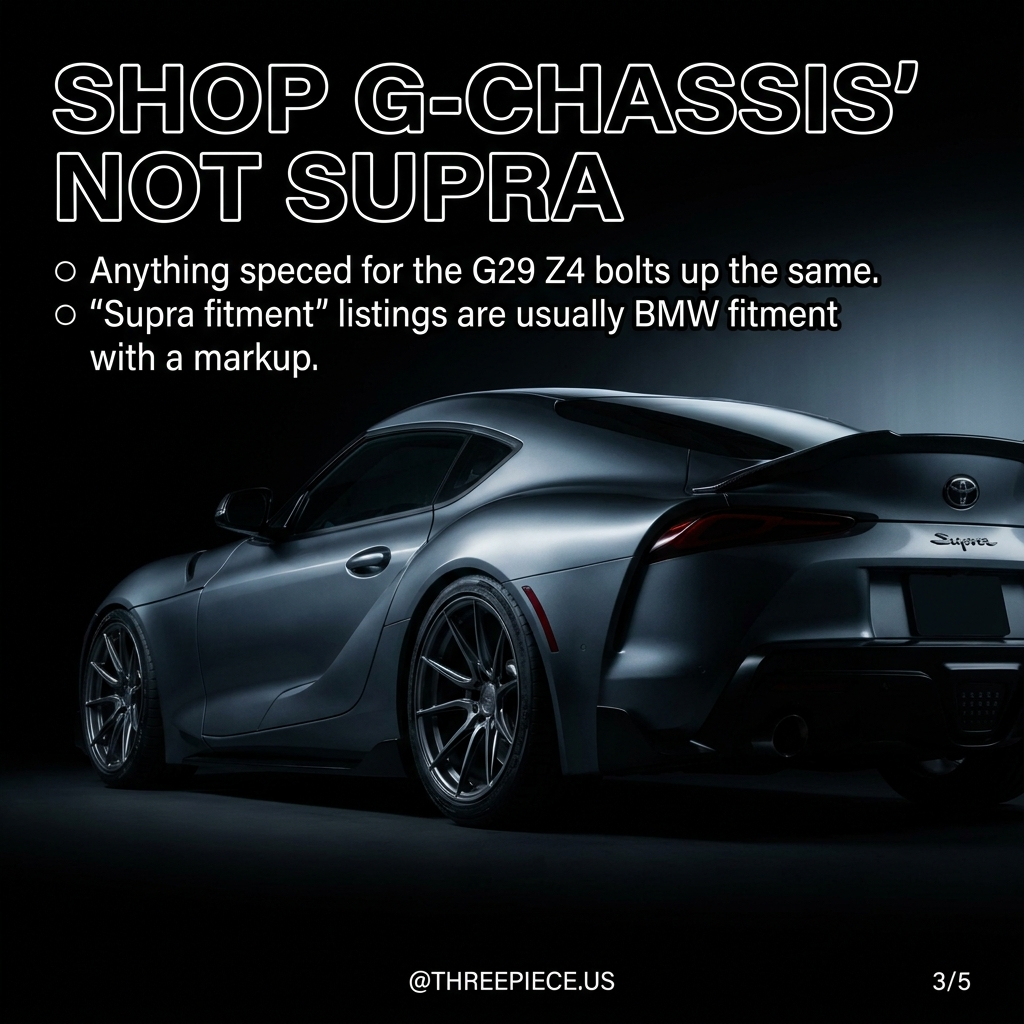 MK5 Supra factory staggered 19x9 +32 and 19x10 +40 wheel specs
