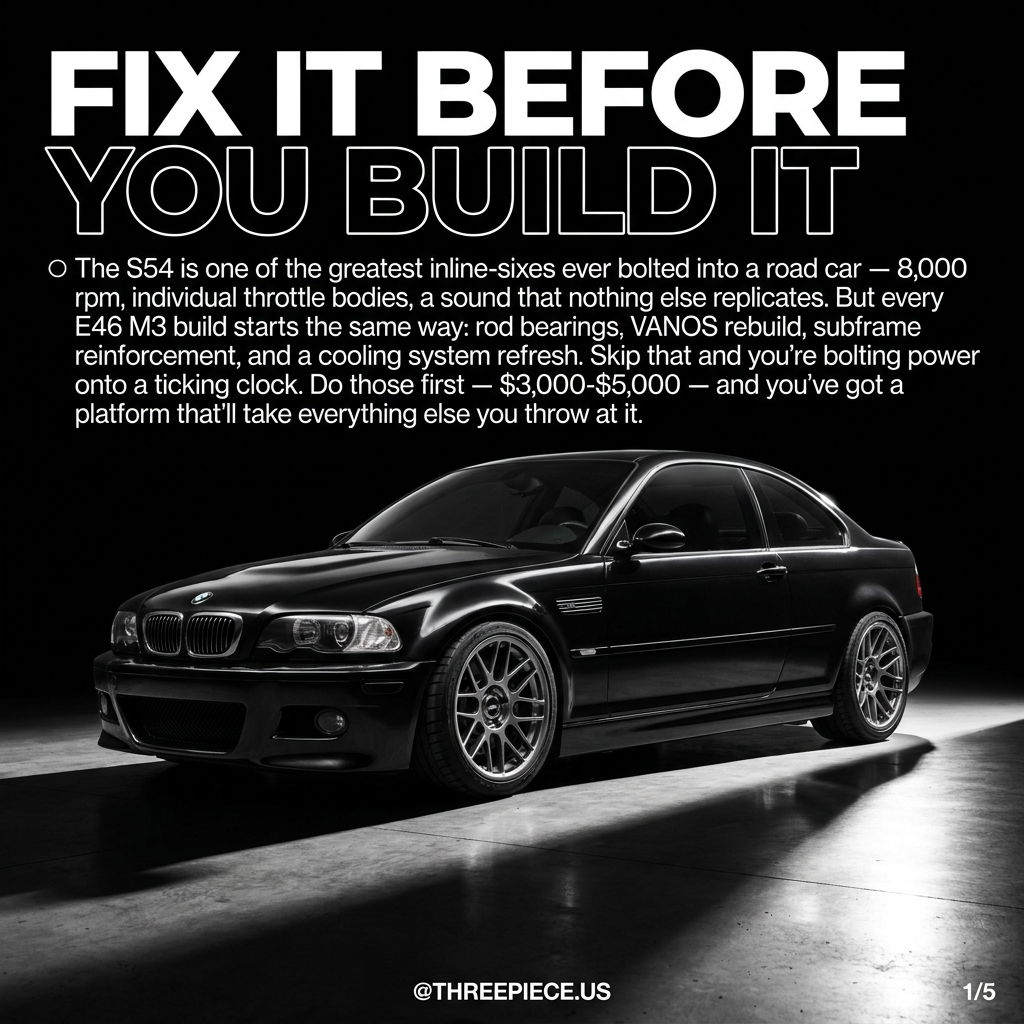 BMW E46 M3 build guide S54 engine modifications and wheel fitment