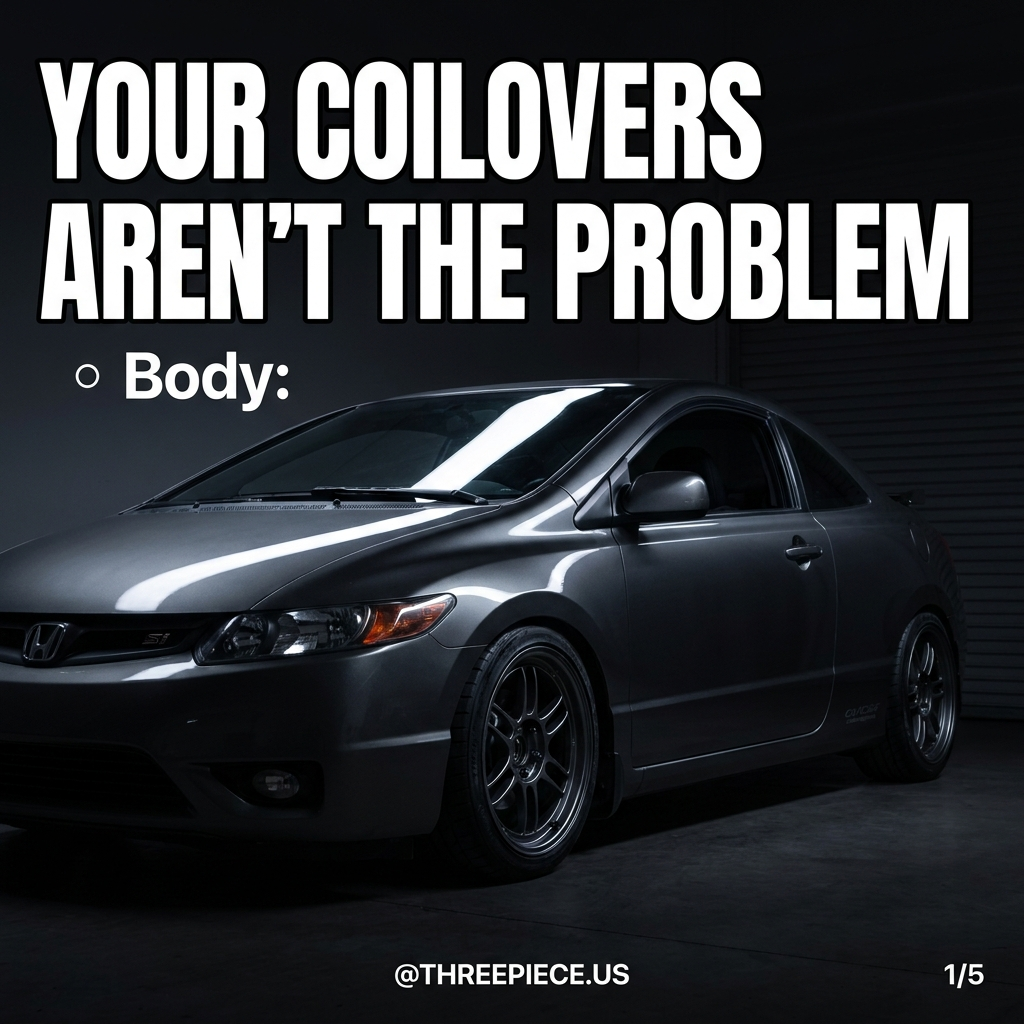 Honda Civic Si lowered on coilovers with aftermarket wheels