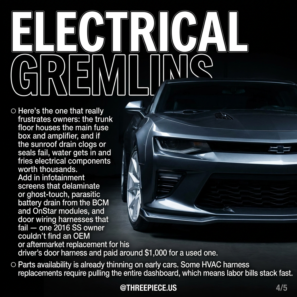 6th gen Camaro SS electrical problems trunk fuse box water damage infotainment