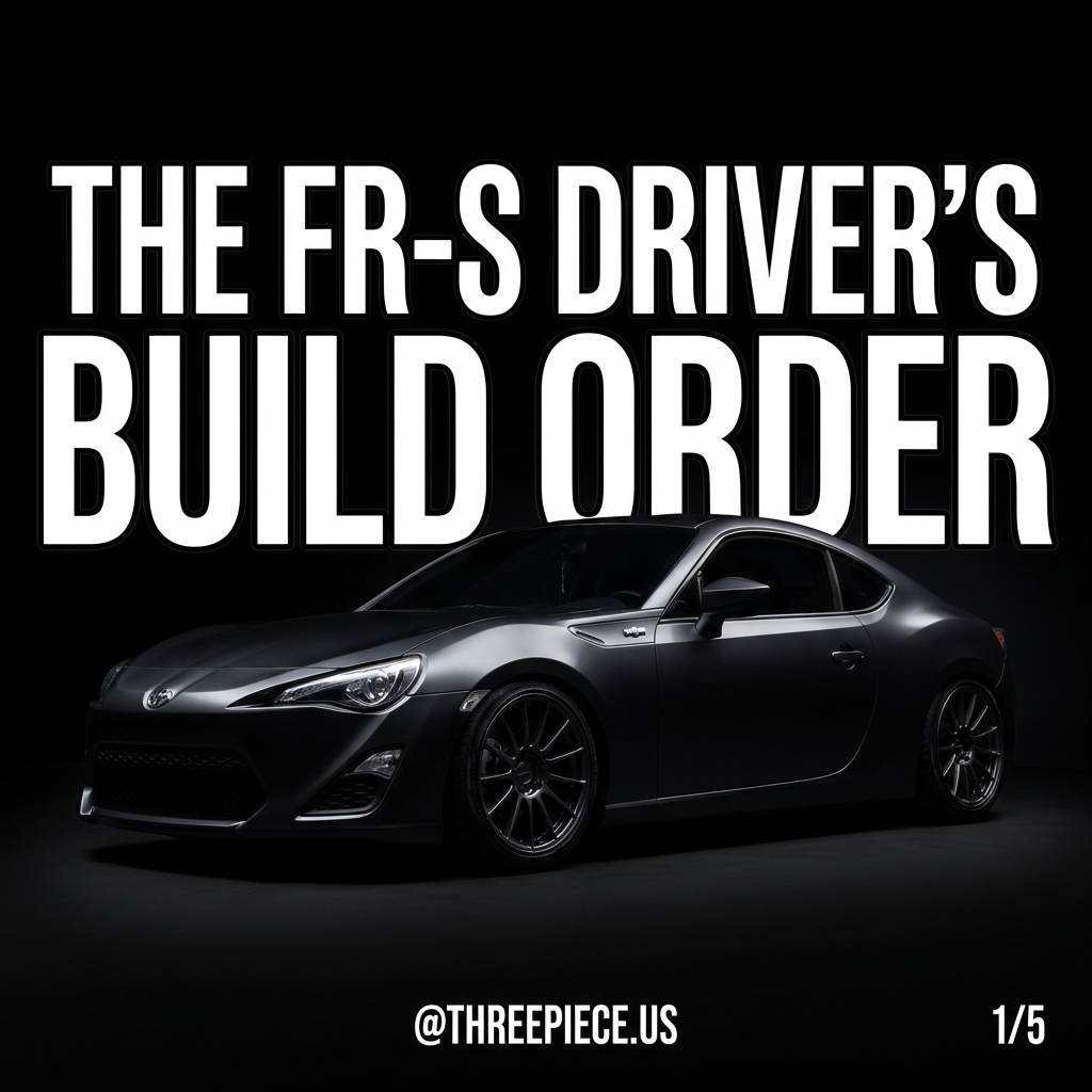 Scion FR-S ZN6 driver's build order guide with aftermarket wheels