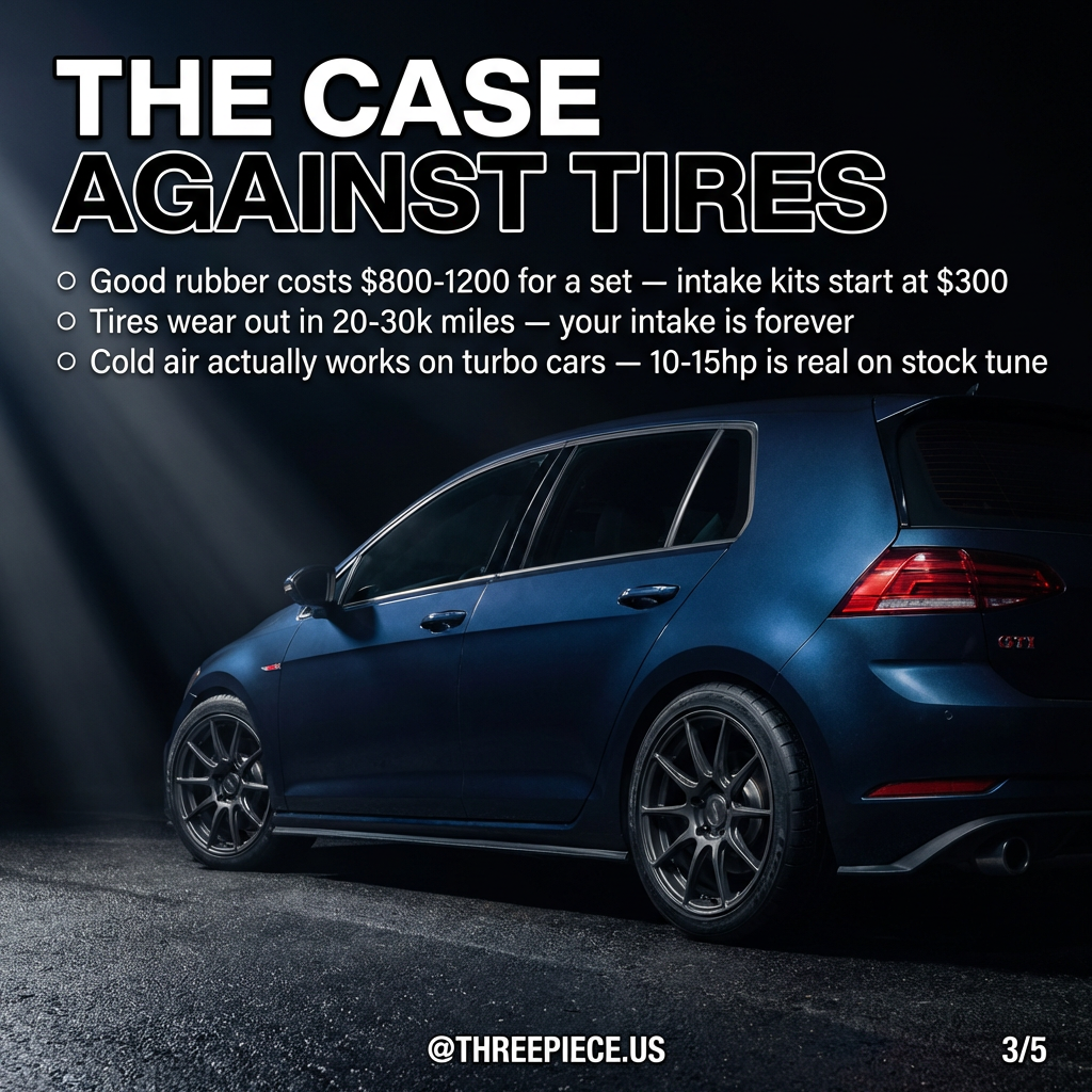 Cost comparison between tire upgrades and cold air intake modifications