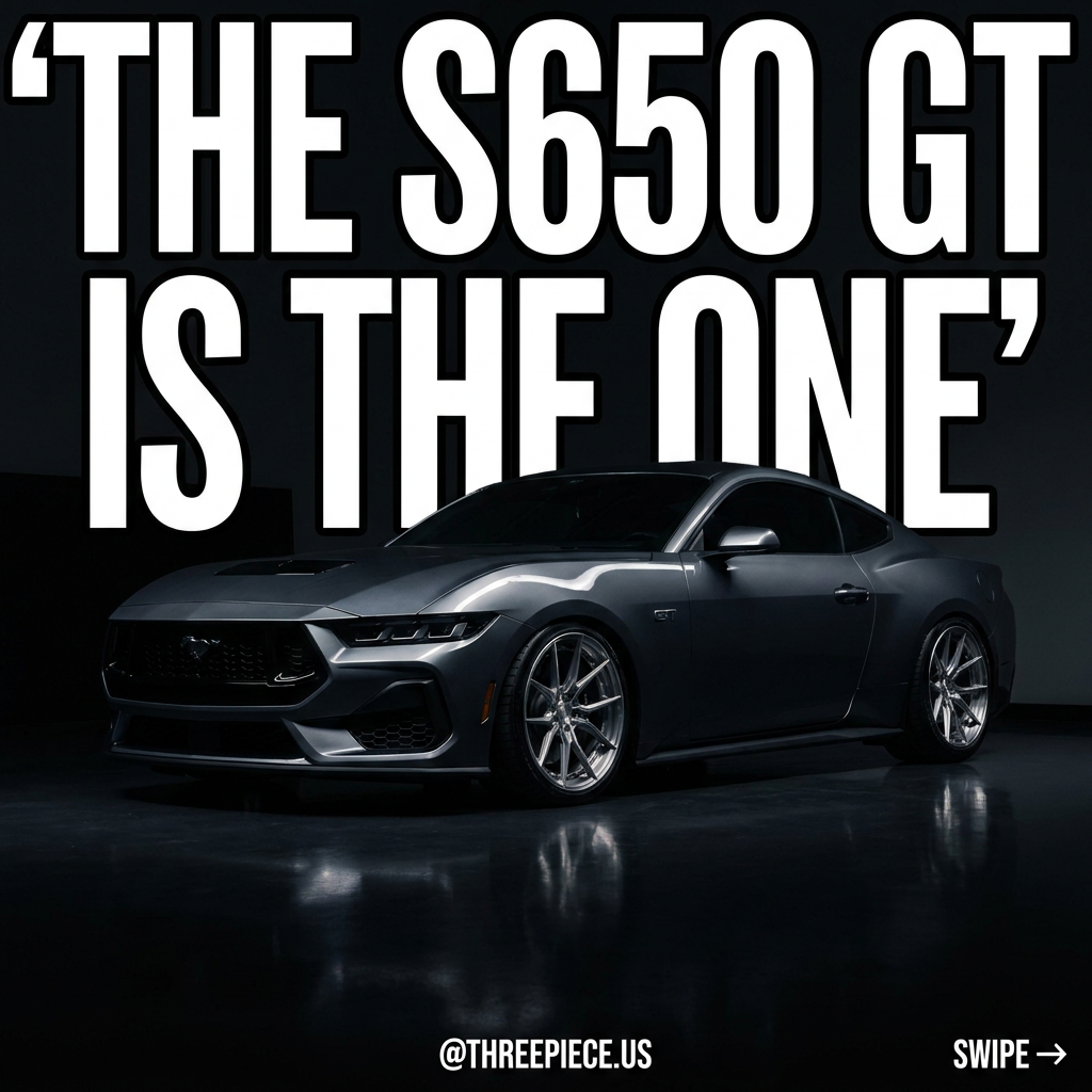 Ford Mustang GT S650 front three-quarter view with aftermarket wheels