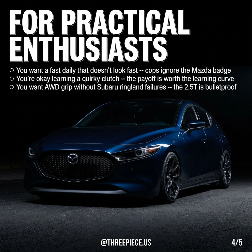 Mazda3 Turbo interior showing manual transmission shifter