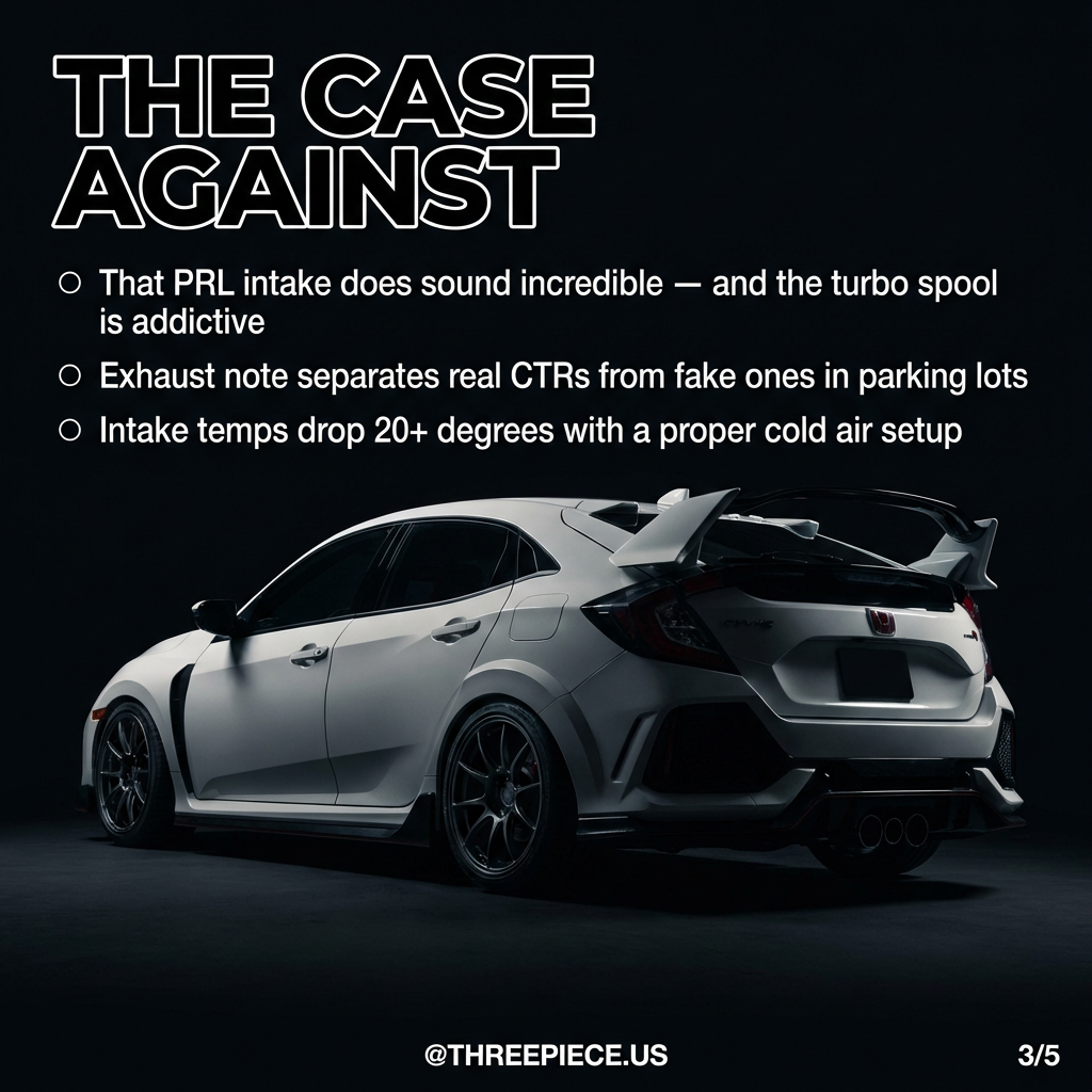 Cold air intake installation showing temperature benefits and sound enhancement