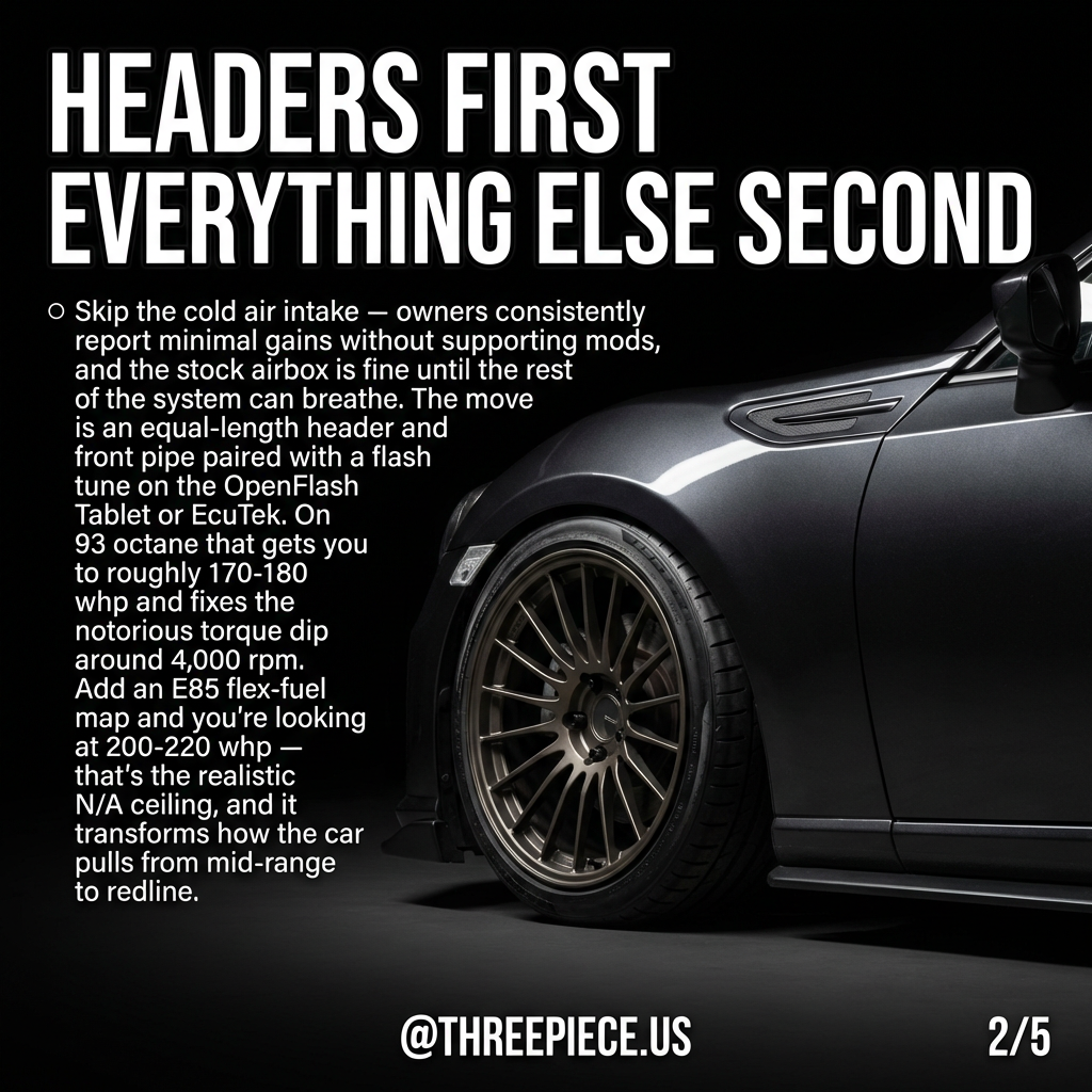Scion FR-S FA20 engine bay with equal-length header and front pipe upgrade