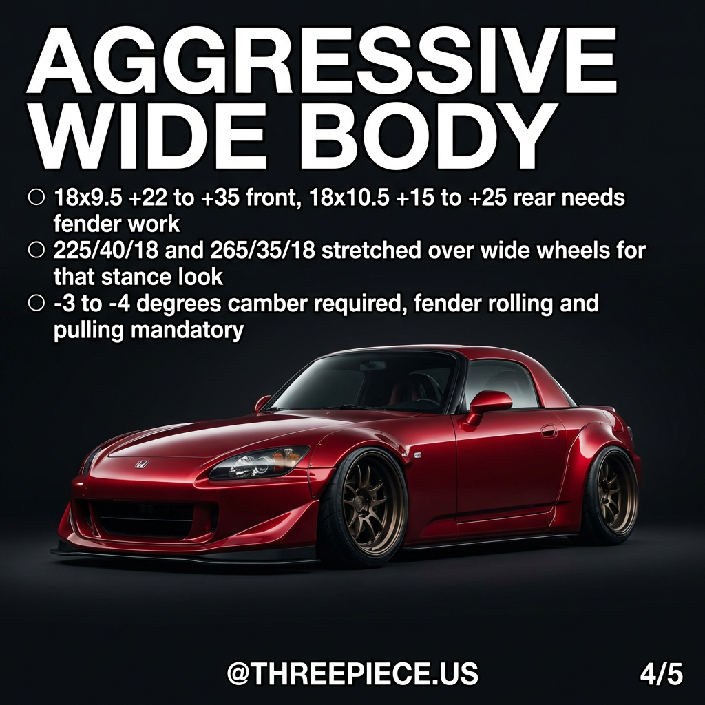 Lowered Honda S2000 with flush fitment wheel setup
