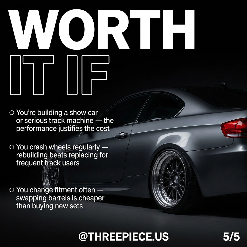 Track-focused build with 3-piece wheels showing performance application