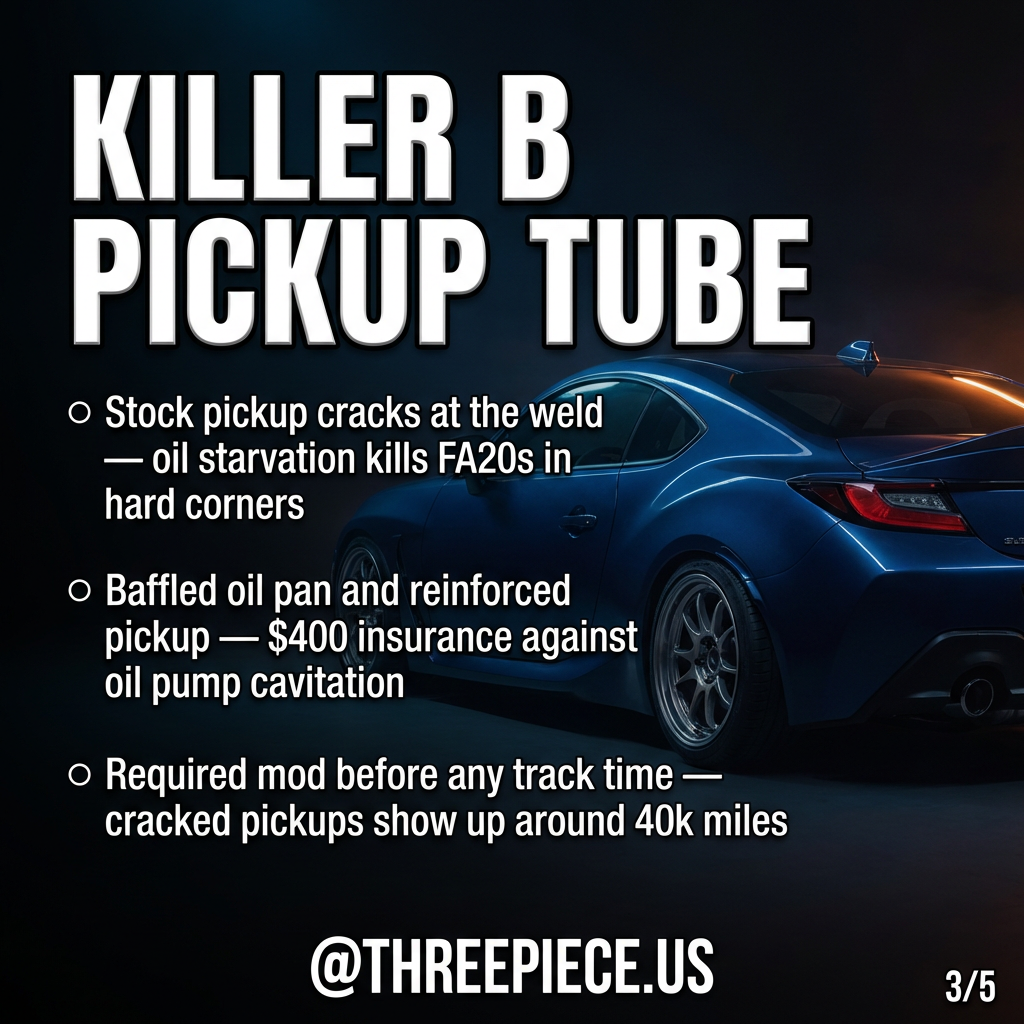 Killer B oil pickup tube baffle pan FA20 FA24 installation