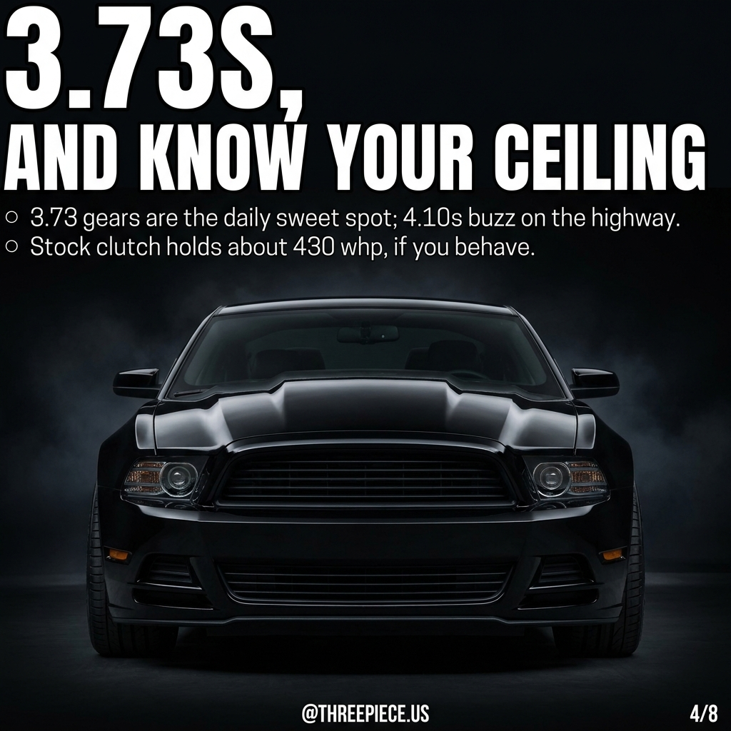 S197 Mustang GT 3.73 rear gears and stock clutch power limit
