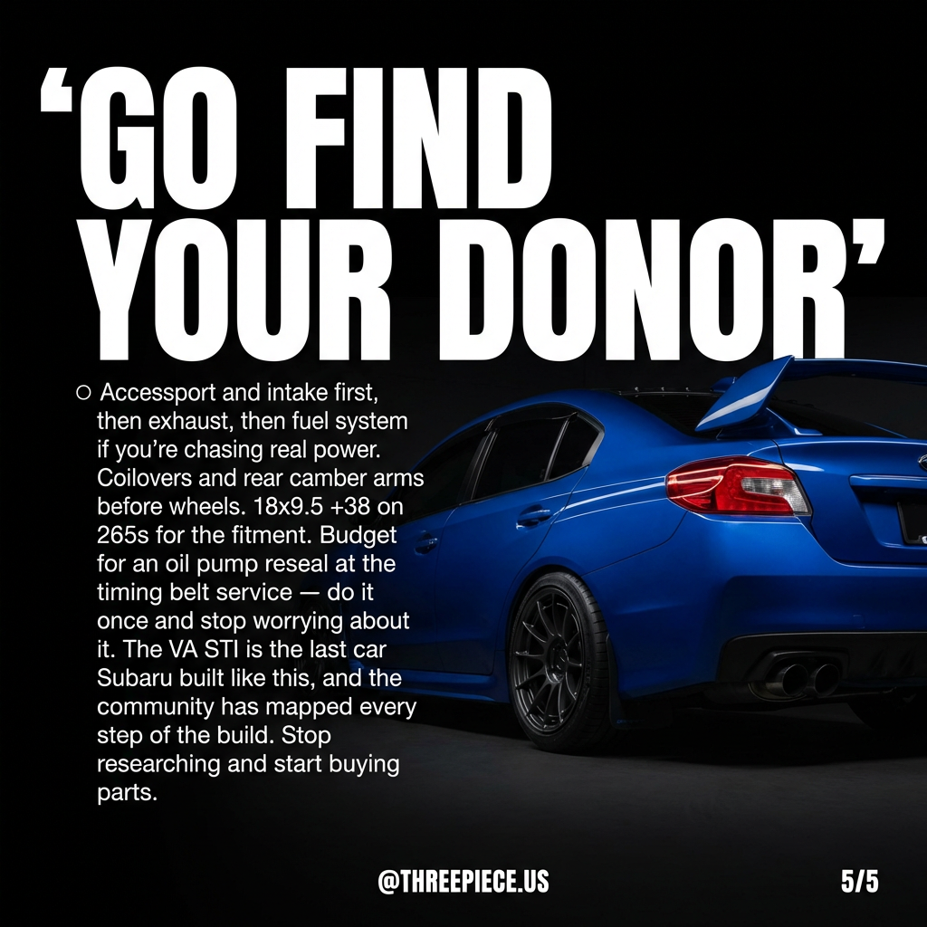 Clean 2015-2021 Subaru WRX STI VA in white with stock body and upgraded wheels