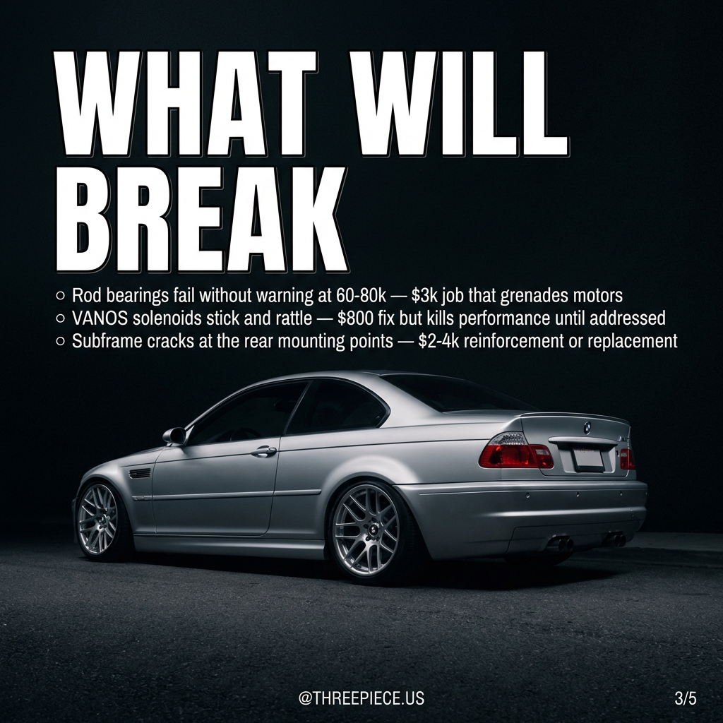 BMW E46 M3 S54 rod bearing failure and VANOS system maintenance