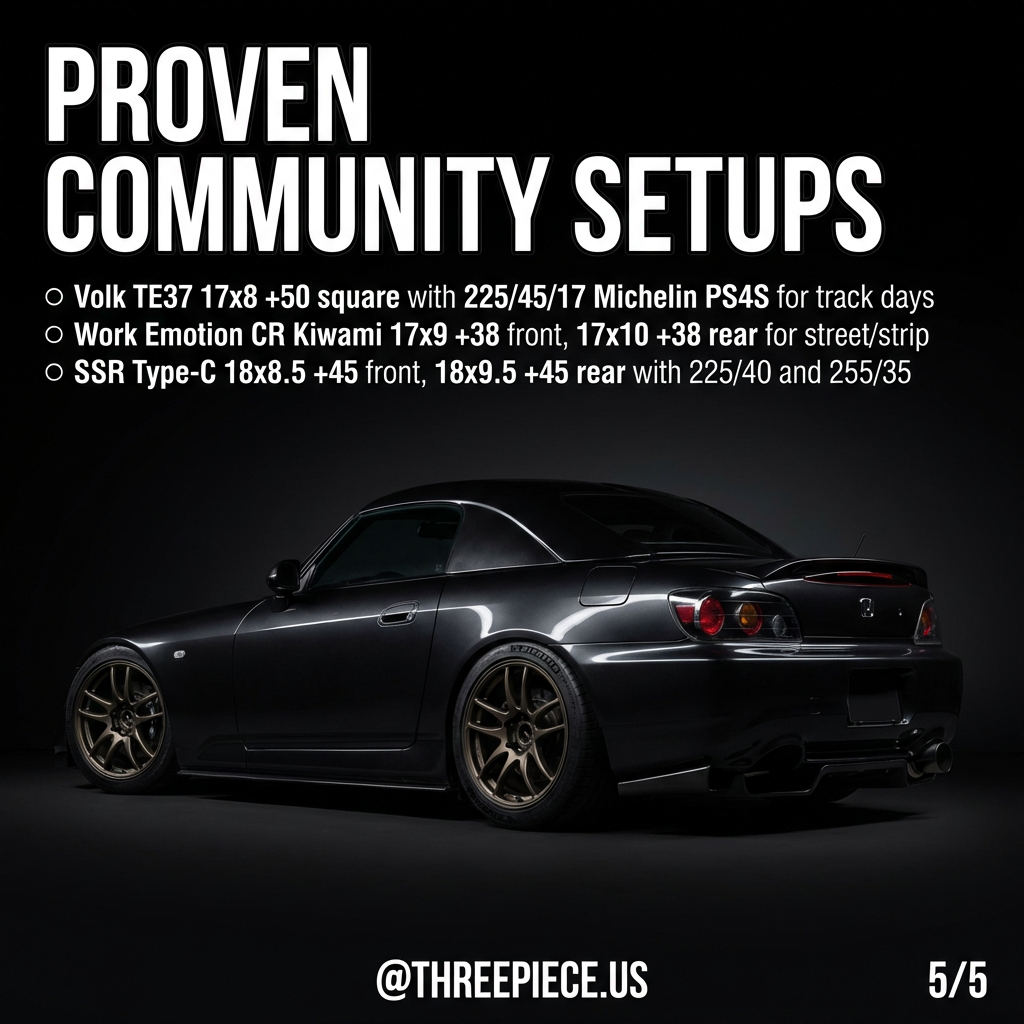 Wide body Honda S2000 with aggressive wheel fitment and stretched tires