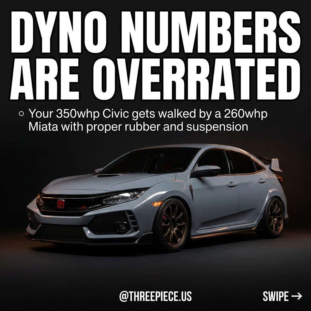 Dyno numbers comparison showing peak power vs usable power curve
