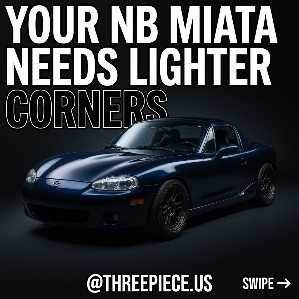NB Mazda Miata with lightweight aftermarket wheels on track