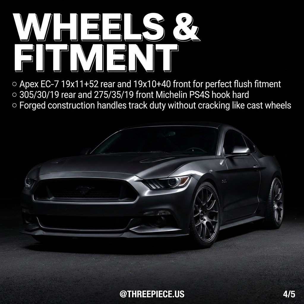 Apex EC-7 wheels 19x11 rear 19x10 front on S550 Mustang GT with Michelin PS4S tires