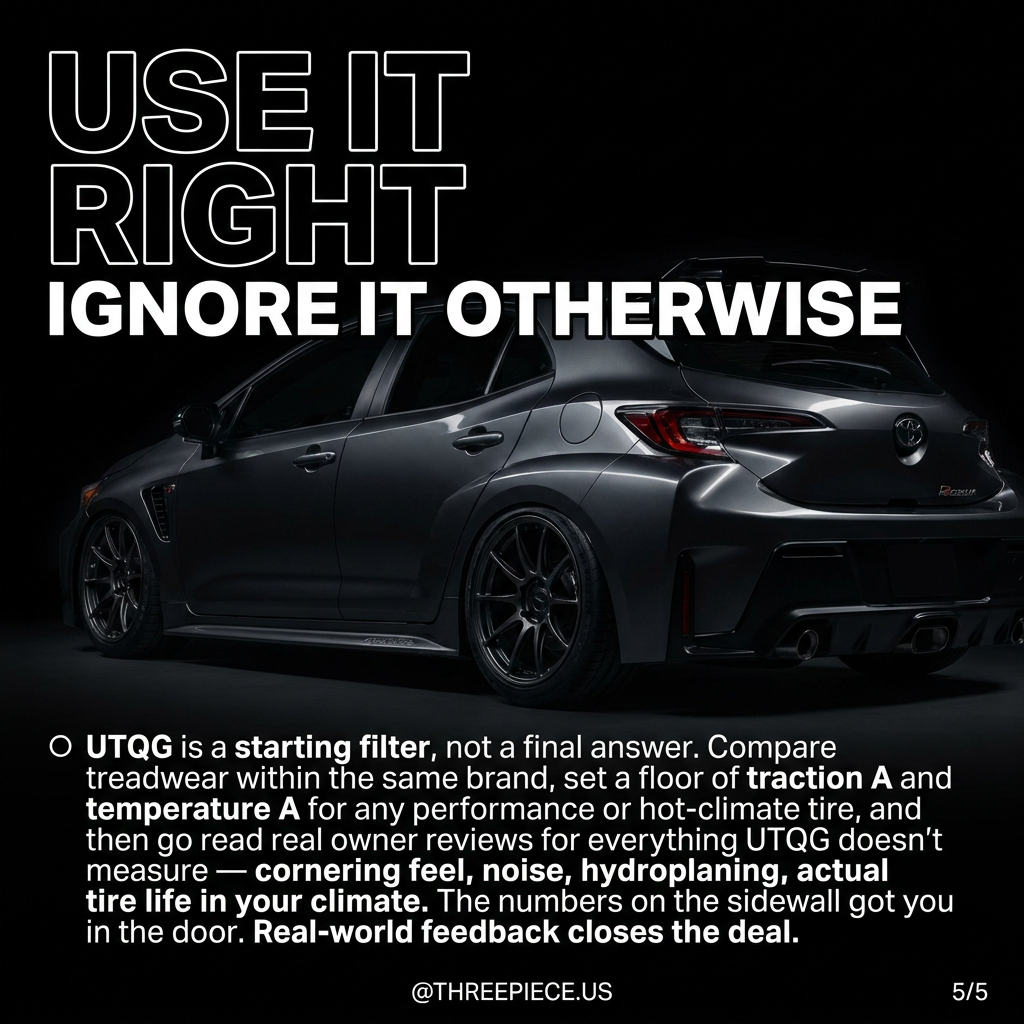 How to properly use UTQG ratings when shopping for performance tires