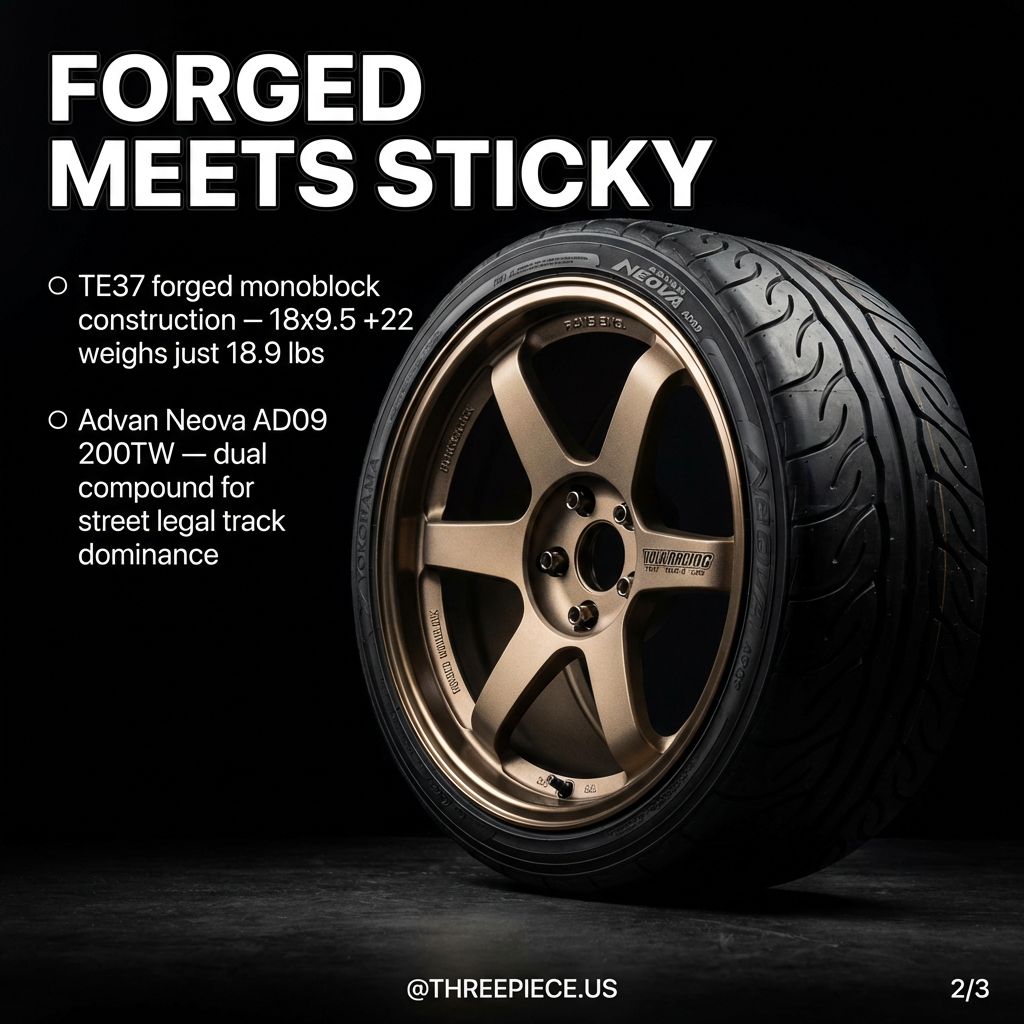 Volk TE37 forged monoblock construction detail