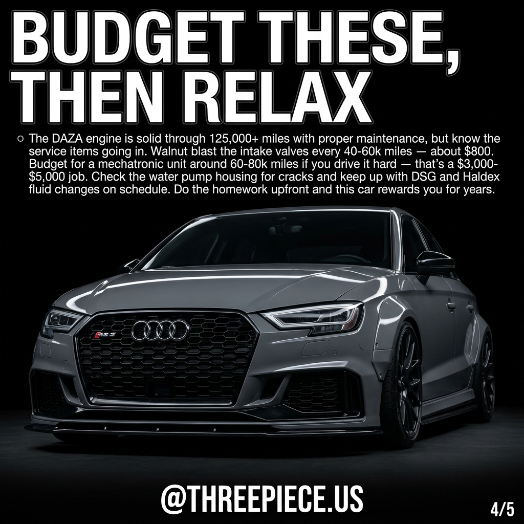 Audi RS3 8V daily driver in comfort mode with quattro AWD