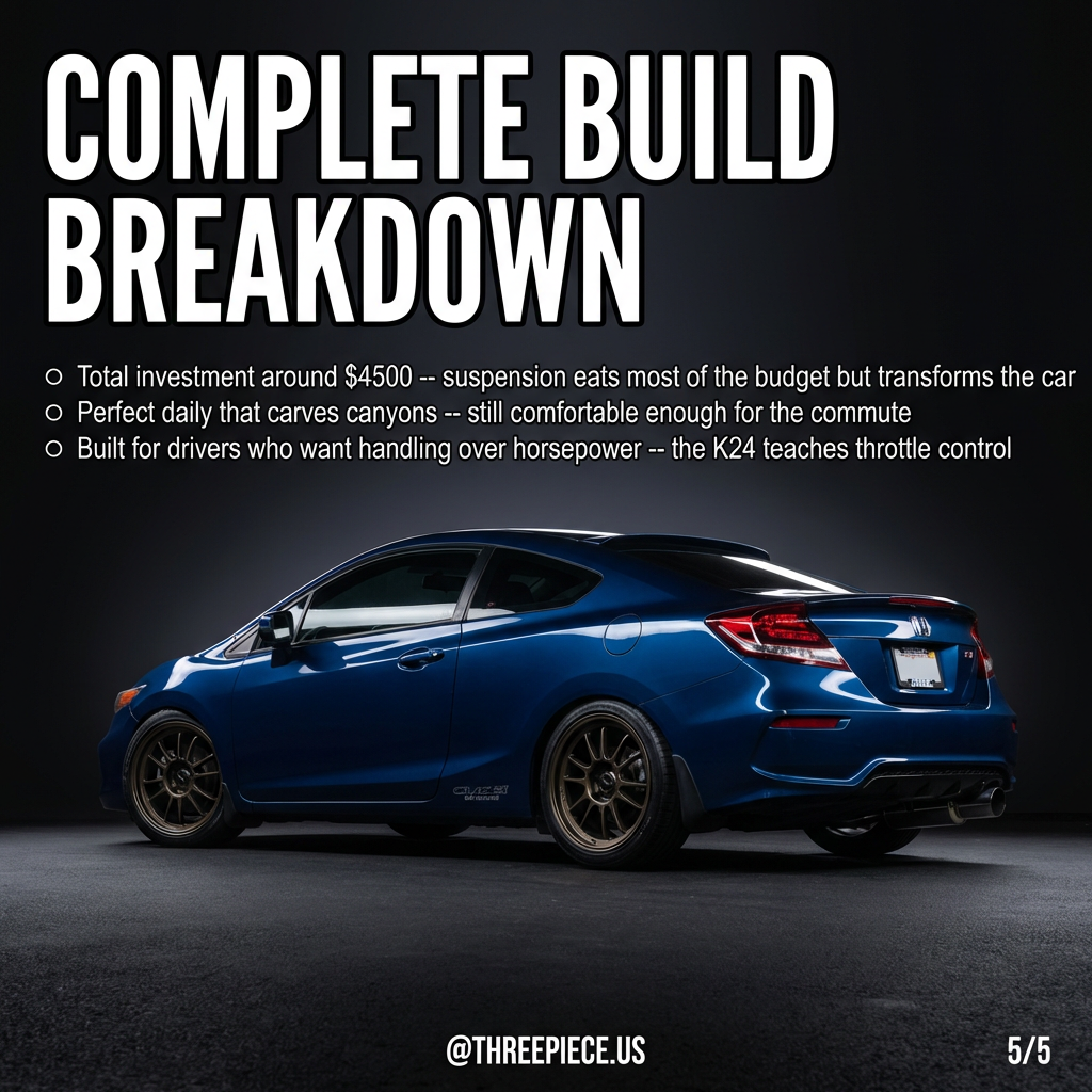 Complete 9th gen Honda Civic Si build with all modifications installed