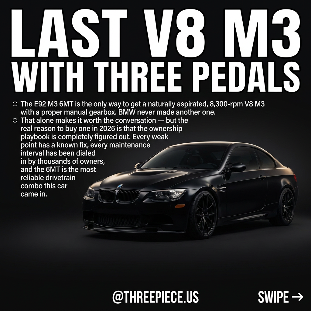 E92 BMW M3 6MT coupe with naturally aspirated S65 V8 engine