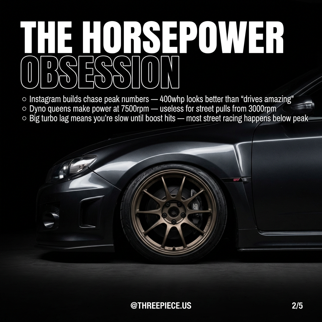 Turbo lag comparison showing power delivery curves