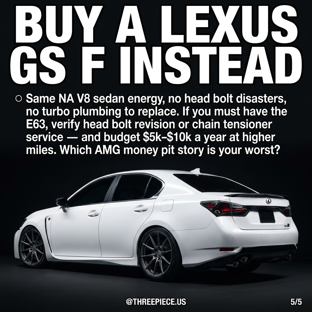 Lexus GS F alternative to W212 E63 AMG with naturally aspirated V8 and lower ownership costs