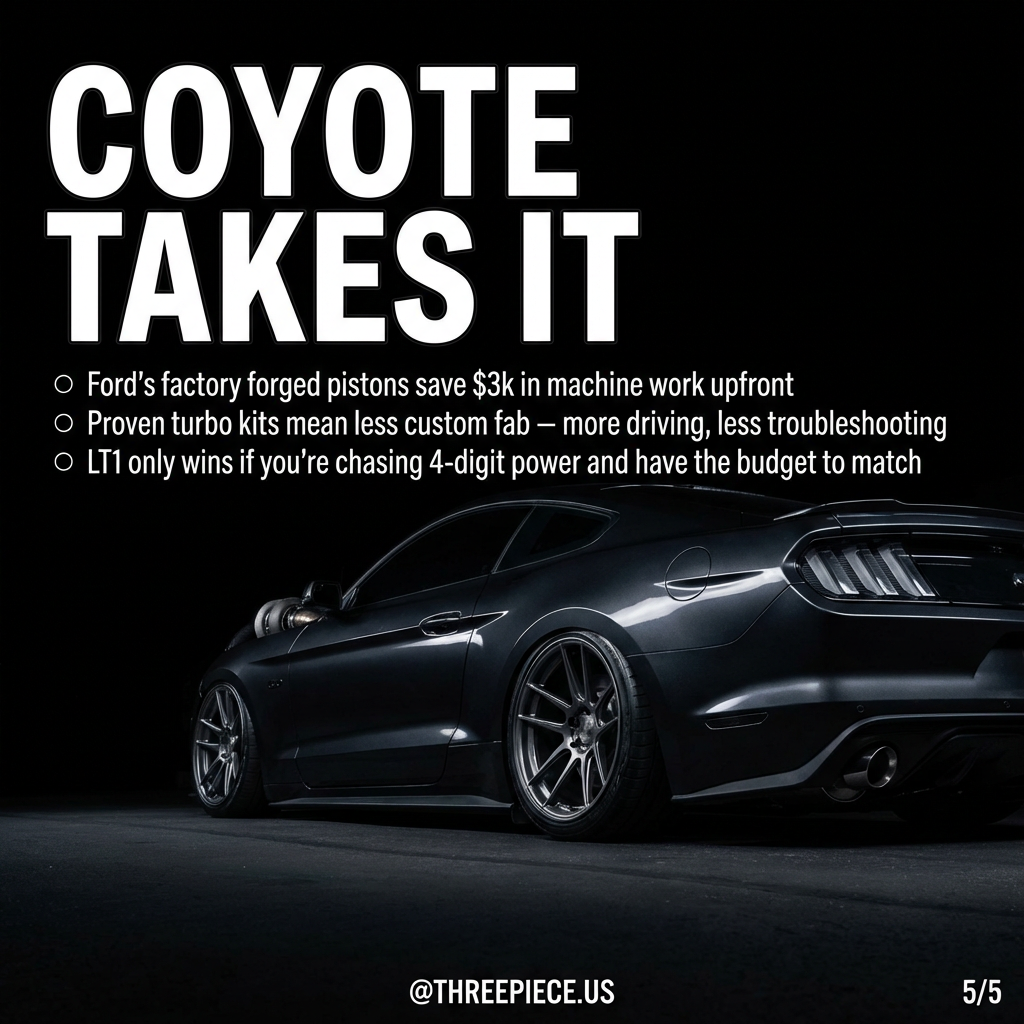 Coyote 5.0 single turbo build completed