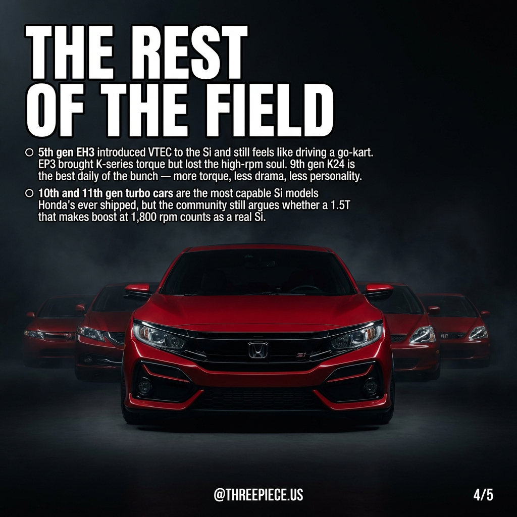Honda Civic Si EP3 hatchback and 9th gen K24 comparison