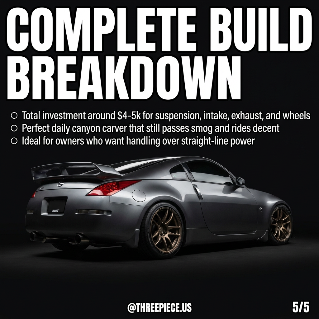 Complete 350Z VQ35DE canyon build showing all modifications together