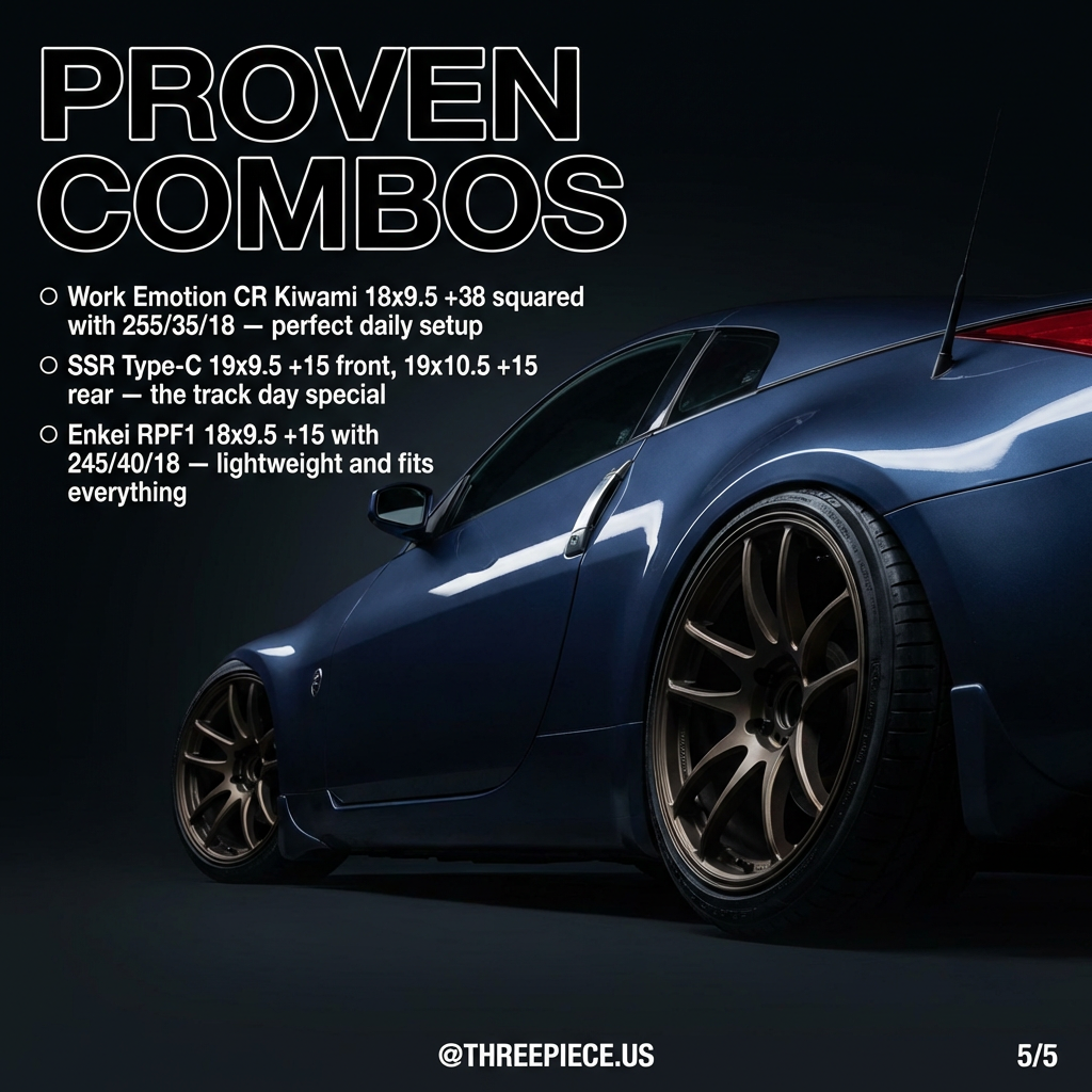 Proven Nissan 350Z wheel combinations that work