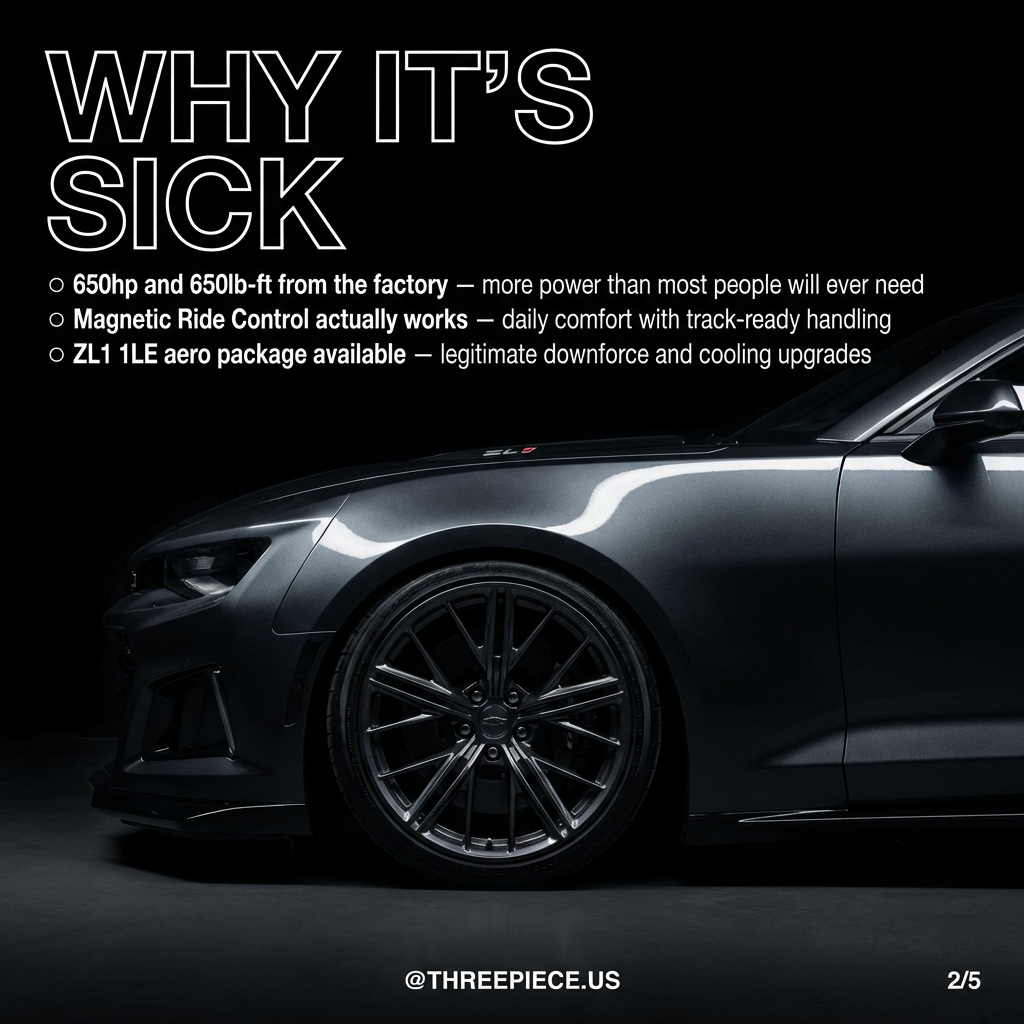 Camaro ZL1 LT4 supercharged engine bay with performance modifications