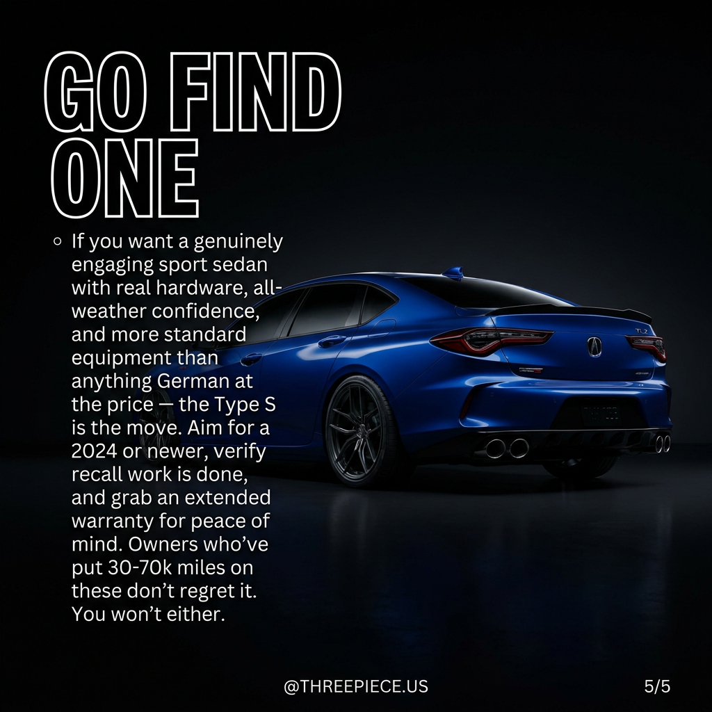 Acura TLX Type S on aftermarket wheels showing aggressive fitment