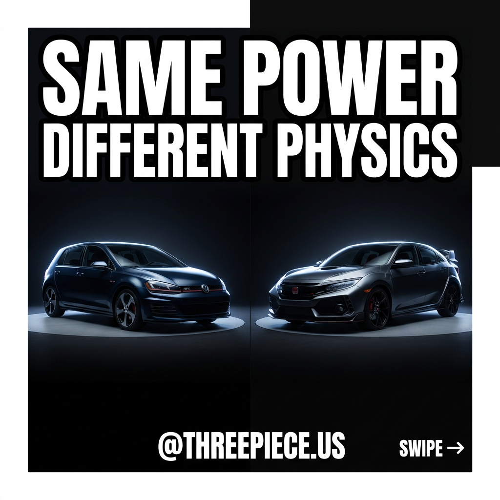 VW GTI Mk7 vs Honda Civic Type R FK7 track comparison with coilovers