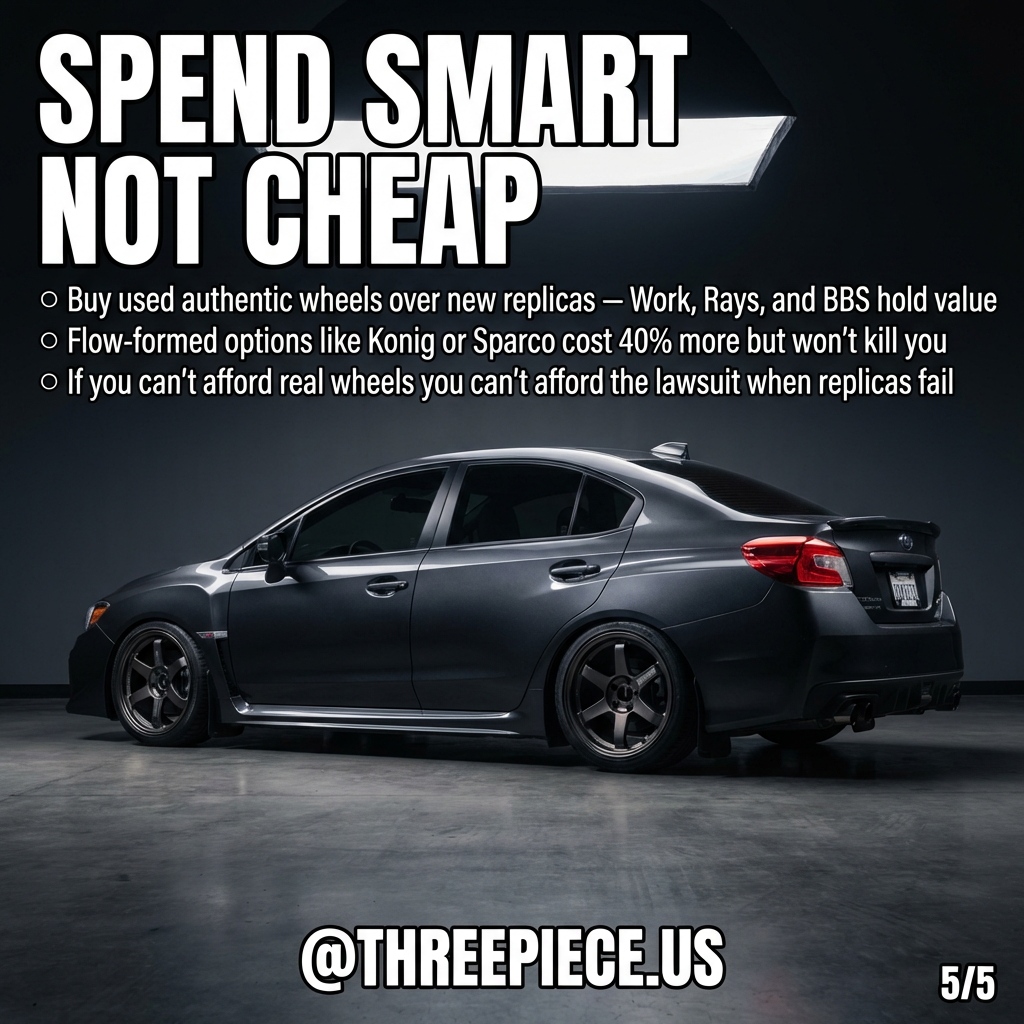 Authentic vs replica wheel value comparison showing long-term costs