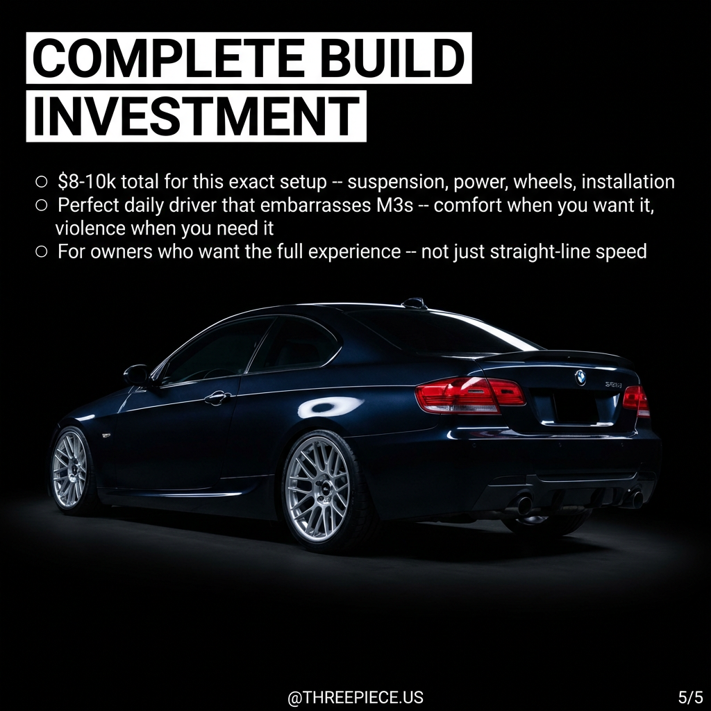 Complete BMW E92 335i build showing total transformation from stock