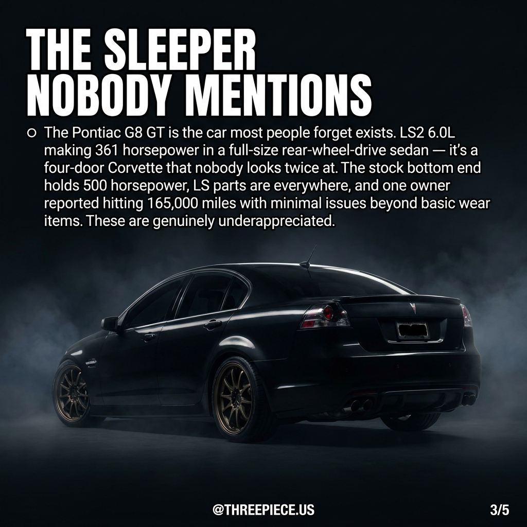 Pontiac G8 GT LS2 V8 sedan budget performance car