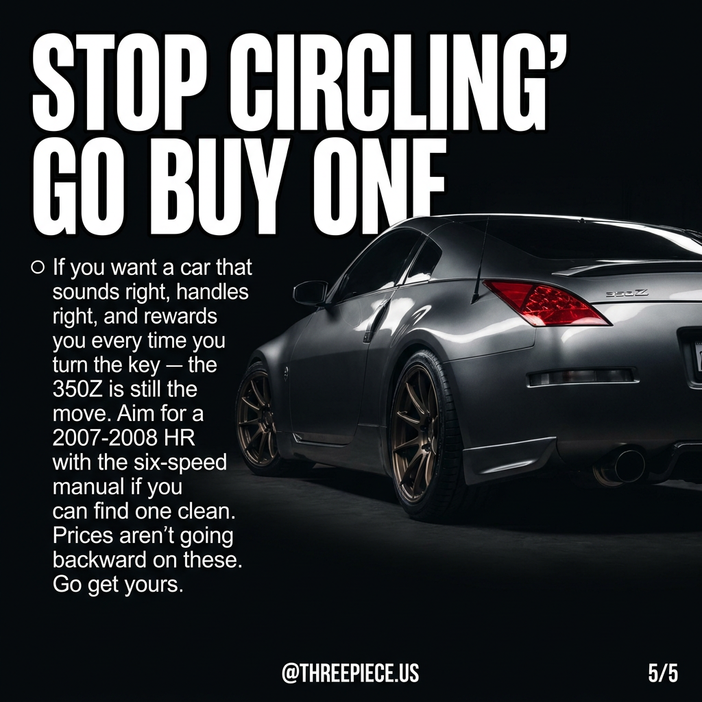 Nissan 350Z Z33 on three-piece forged wheels with aggressive fitment