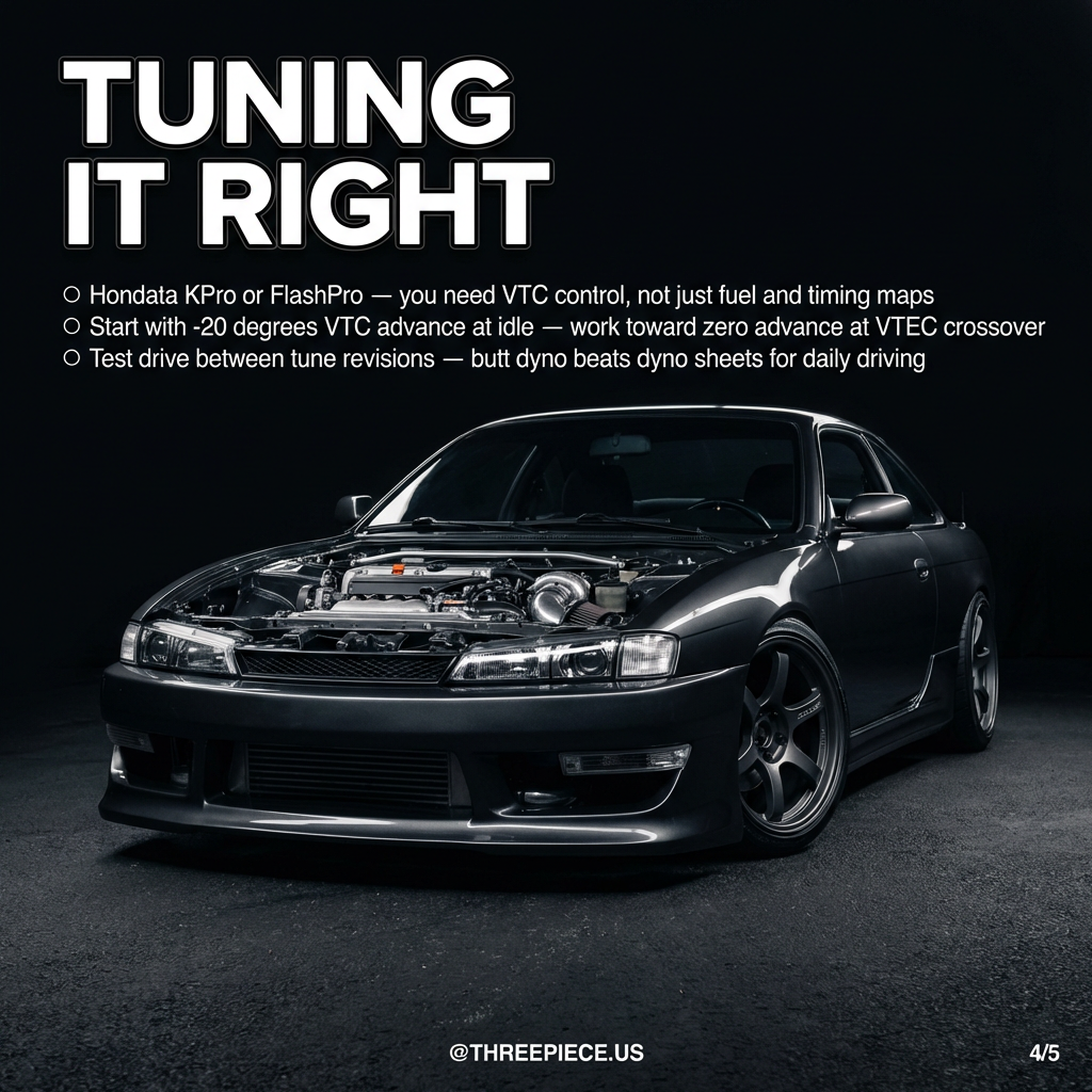 K24 K20 hybrid engine VTC timing problems S-chassis swap