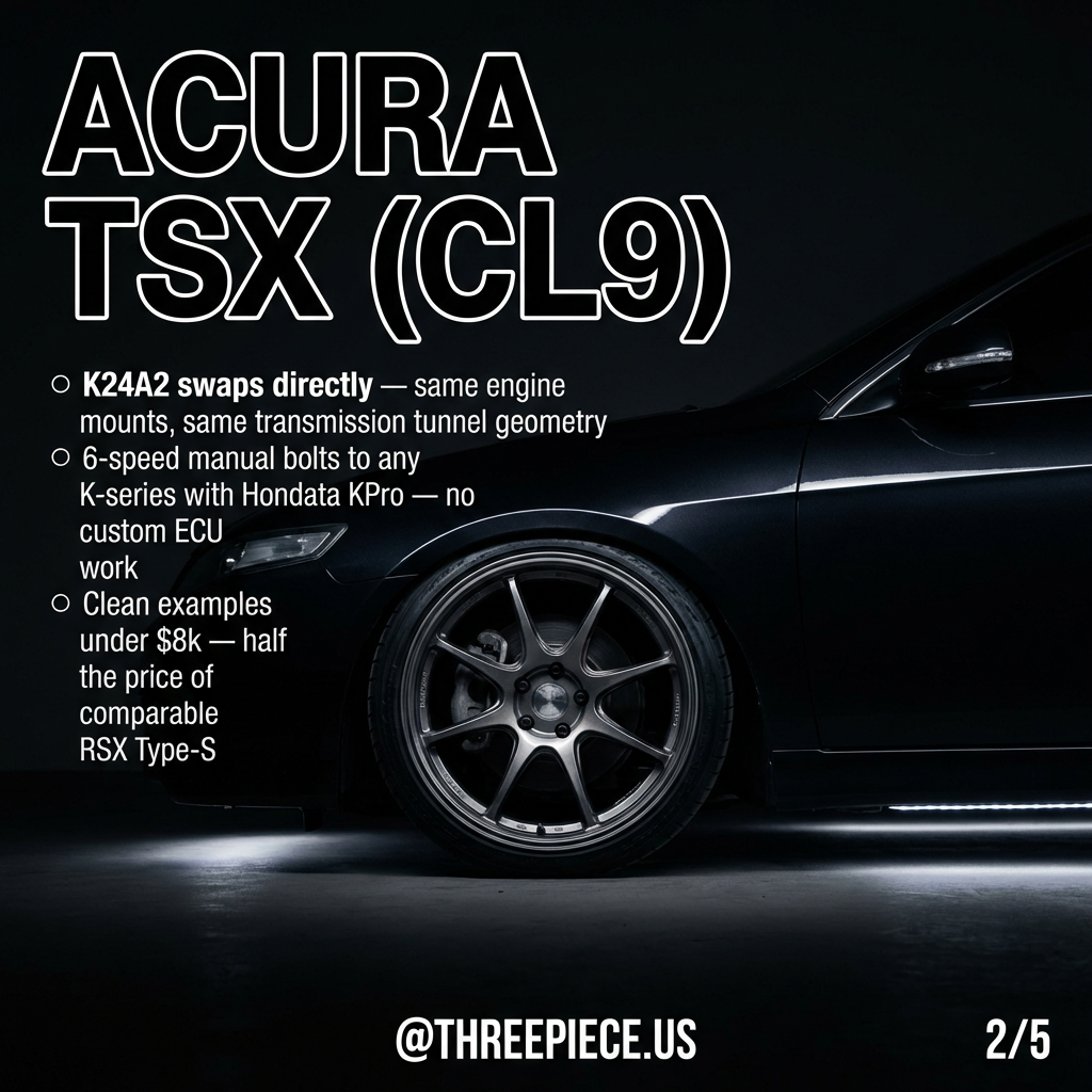 Acura TSX CL9 K24A2 engine bay swap donor