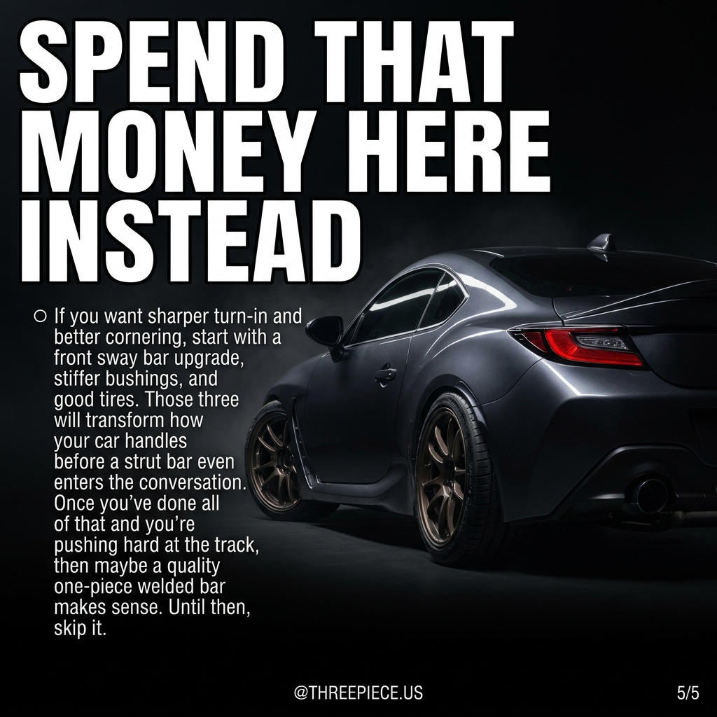 Better suspension upgrades to buy instead of a strut tower bar including sway bars and bushings