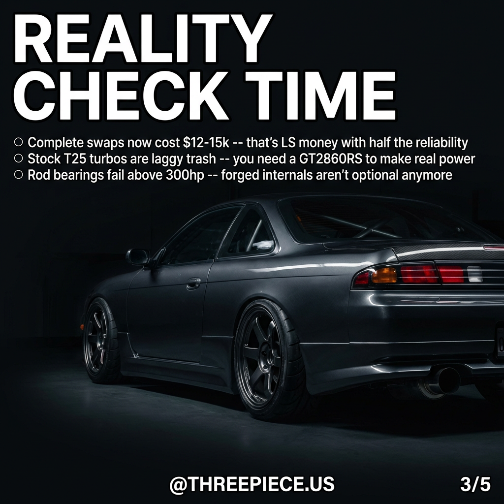 SR20DET engine with GT2860RS turbo upgrade